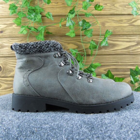 Cliffs by White Mountain Peyton Women Ankle Boots Boots Gray Fabric Lace Up Sz 8 - Picture 4 of 11